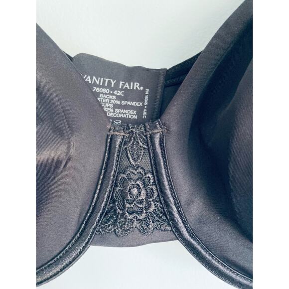 Vanity Fair Bra Black 42C NWT Unlined - Picture 10 of 11